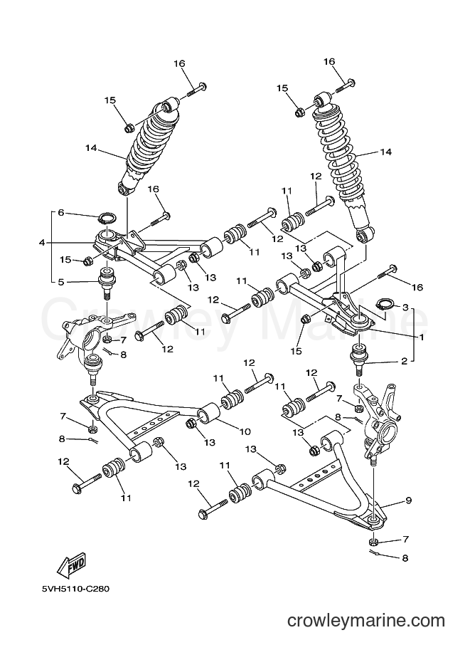 2006 ATV YFM350A - YFM350A (5WH8) [010] - FRONT SUSPENSION & WHEEL