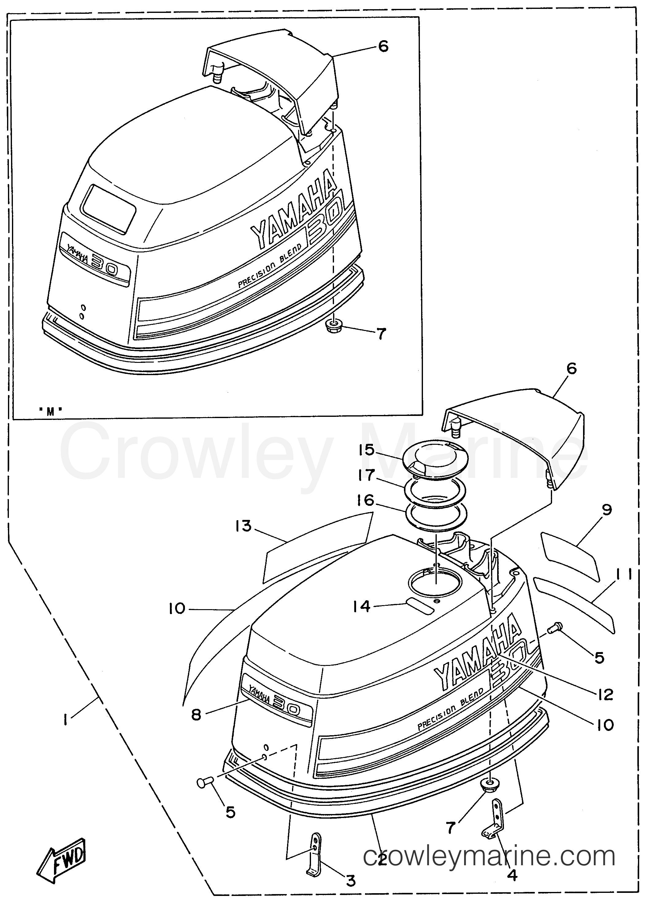 Yamaha Motors 30MLHT - TOP COWLING