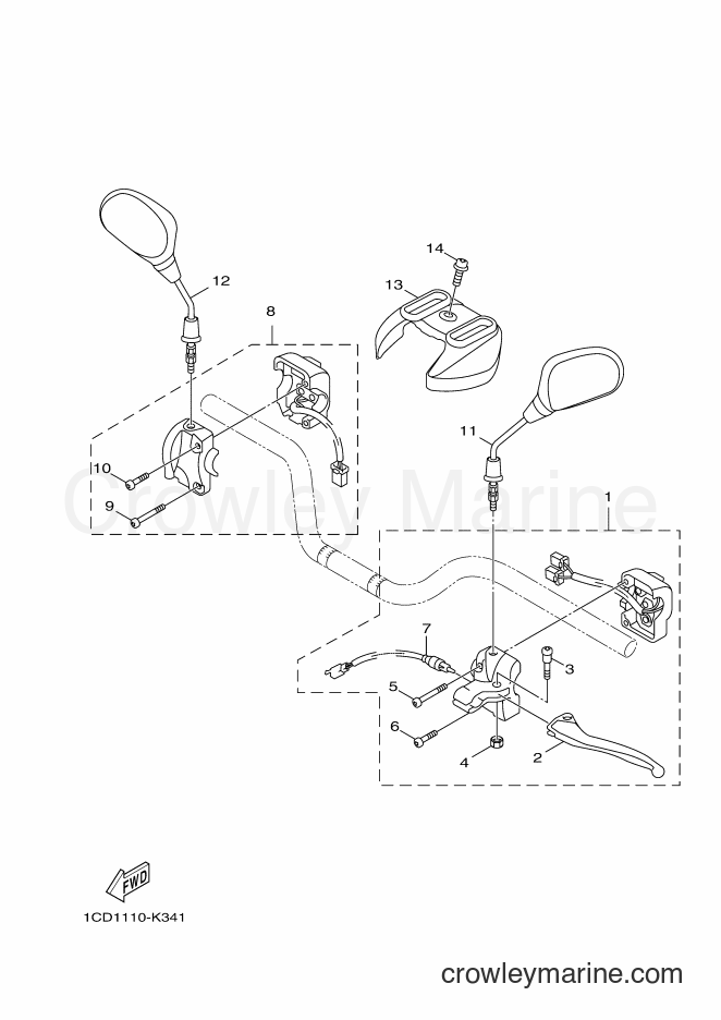 Yamaha Motors YW50F (1CD8) [010] - HANDLE SWITCH & LEVER