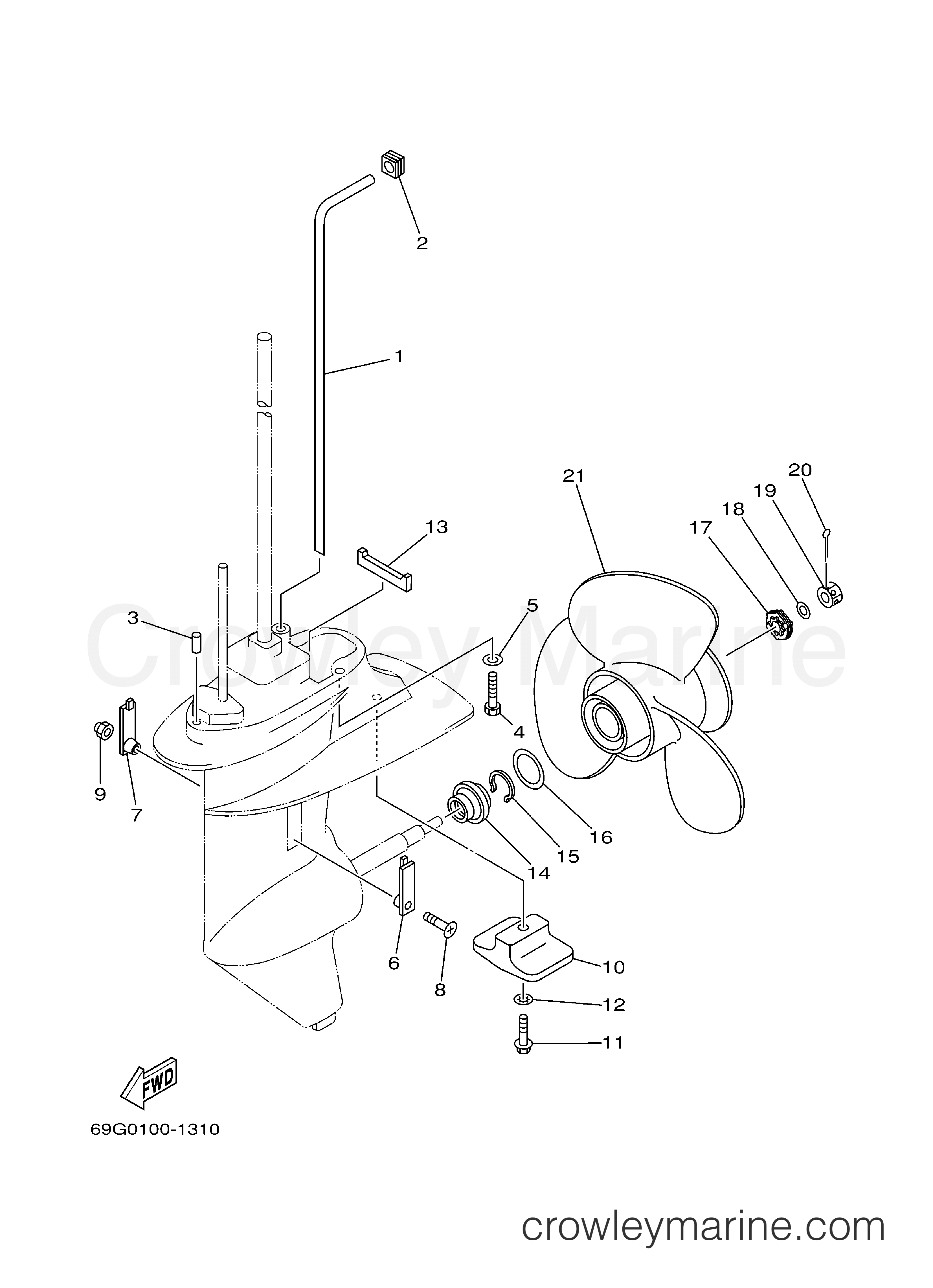 Yamaha Motors T8PLHD - LOWER CASING DRIVE 2