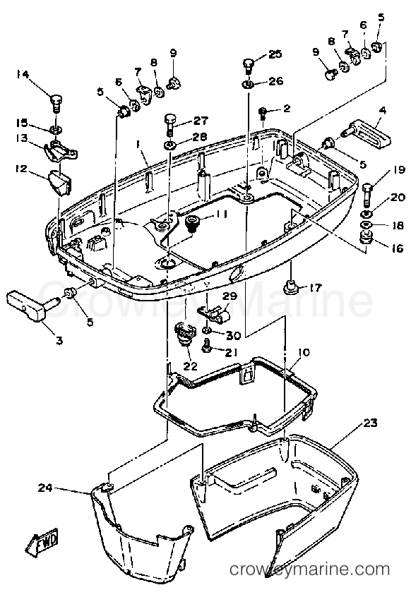 Yamaha Motors 90ETLF - BOTTOM COWLING