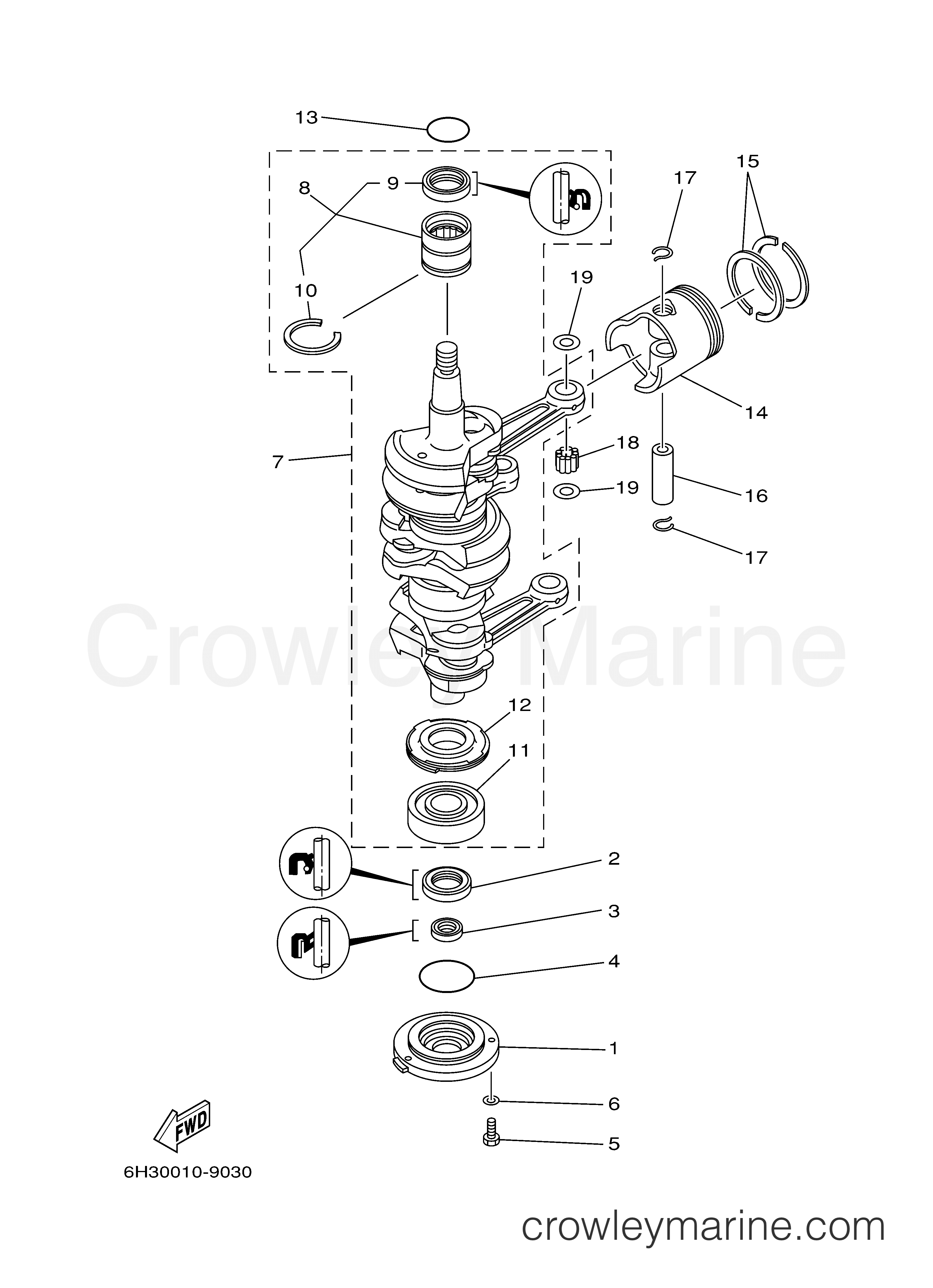 Yamaha Motors 70TLR - CRANKSHAFT PISTON