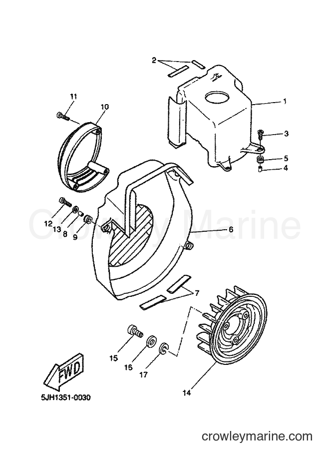 2000 Scooter EW50 - EW50 (5JH1) [030] - AIR SHROUD & FAN