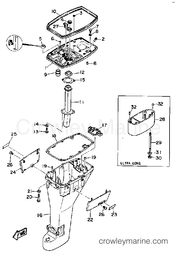 Yamaha Motors FT9.9EXG - UPPER CASING
