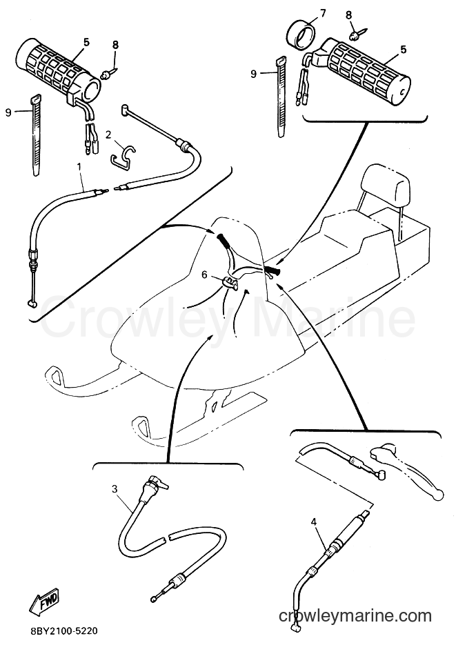 1995 Snowmobile ET410TR - ET410TR (8BY2) [020] - CONTROL CABLE