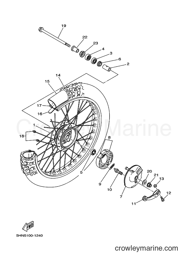 2001 Dirt Bike TT-R90 - TT-R90 (5HN7) [010] - FRONT WHEEL