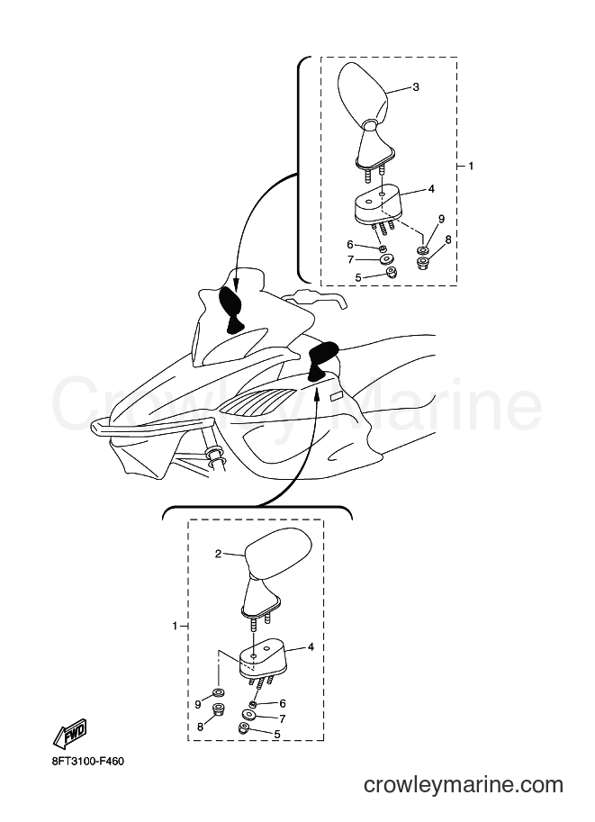 2008 Snowmobile RX10M - RX10M (8FS6) [010] - ALTERNATE REAR VIEW MIRROR