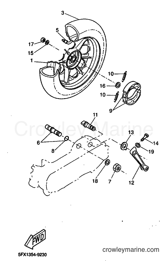 1999 Scooter CW50RS - CW50RS (5FX5) [010] - REAR WHEEL