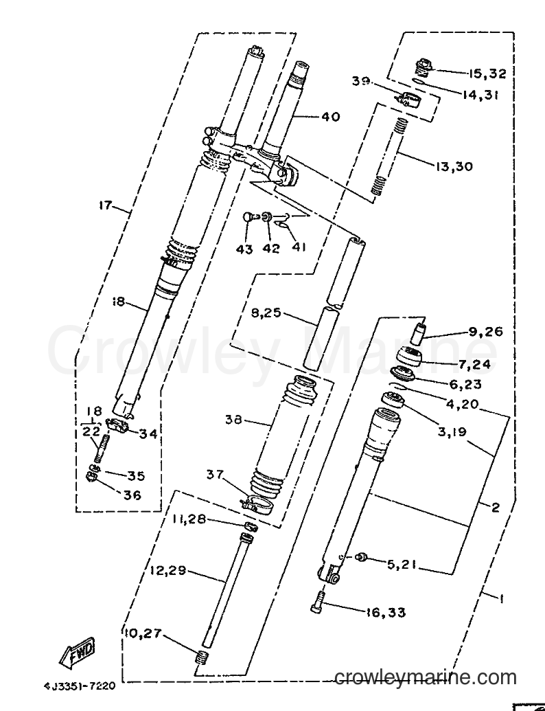 1987 Dirt Bike DT125-MX - DT125-MX (4J3) [999] - FRONT FORK