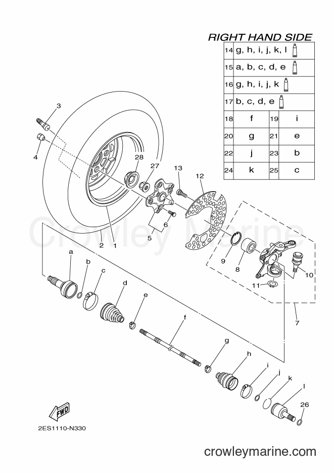 Yamaha Motors YFM700FWBD (2SMF) [010] - FRONT WHEEL 2