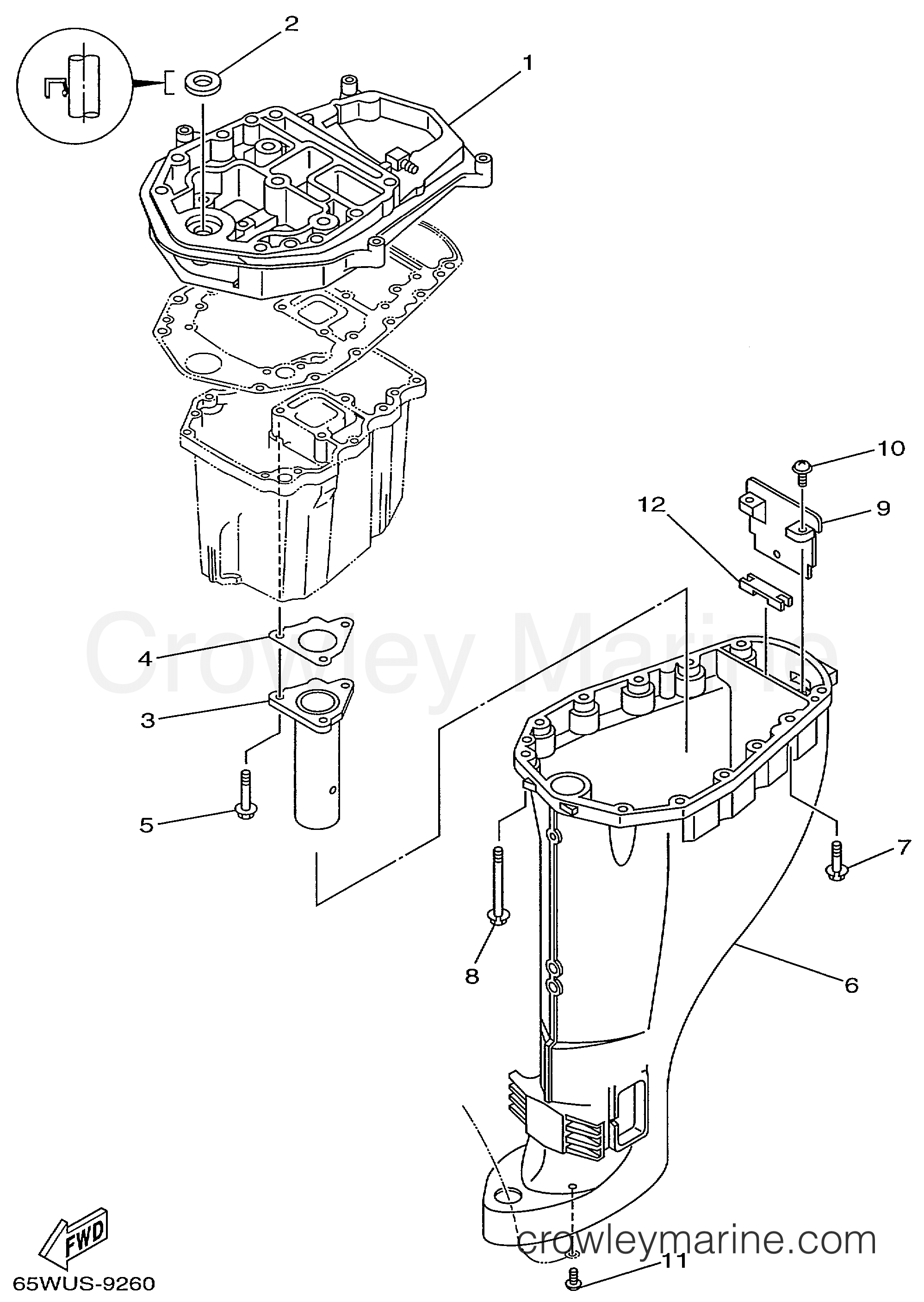 Yamaha Motors F25ELHX - UPPER CASING