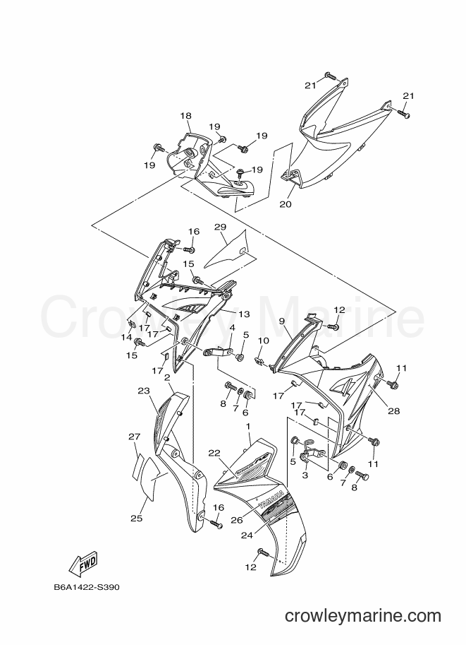 Yamaha Motors T110LE (B6A2) [010] - LEG SHIELD 2