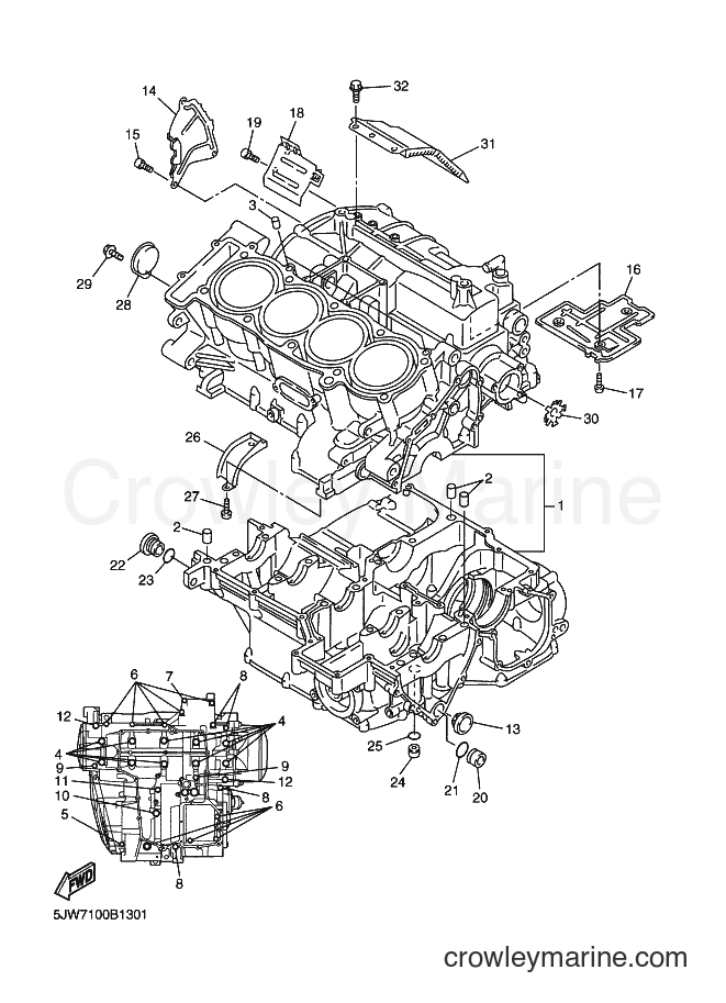 2003 Sport Bike FJR1300 - FJR1300 (5JW9) [010] - CRANKCASE