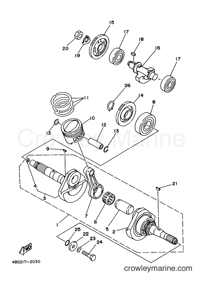 Yamaha Motors YFB250 (4BD2) [010] - CRANKSHAFT & PISTON