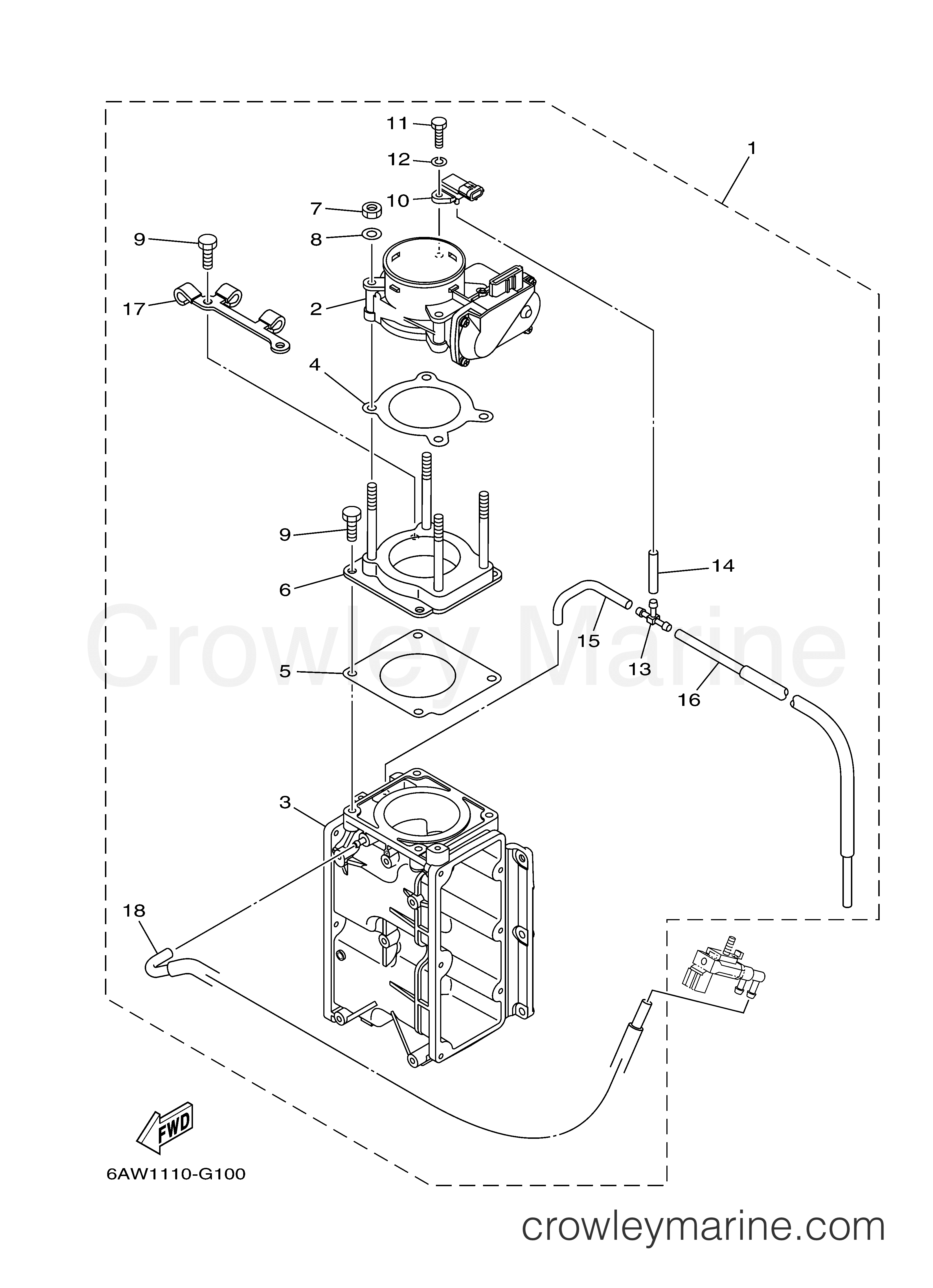 Yamaha Motors LF350UCB - THROTTLE BODY ASSY 1