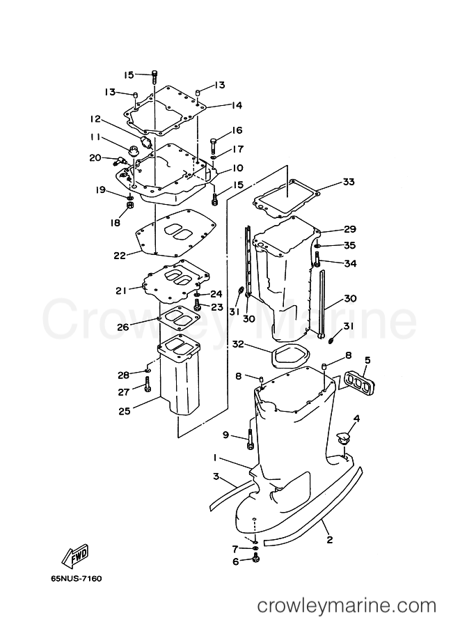 Yamaha Motors D150H (65N) [020] - UPPER CASING