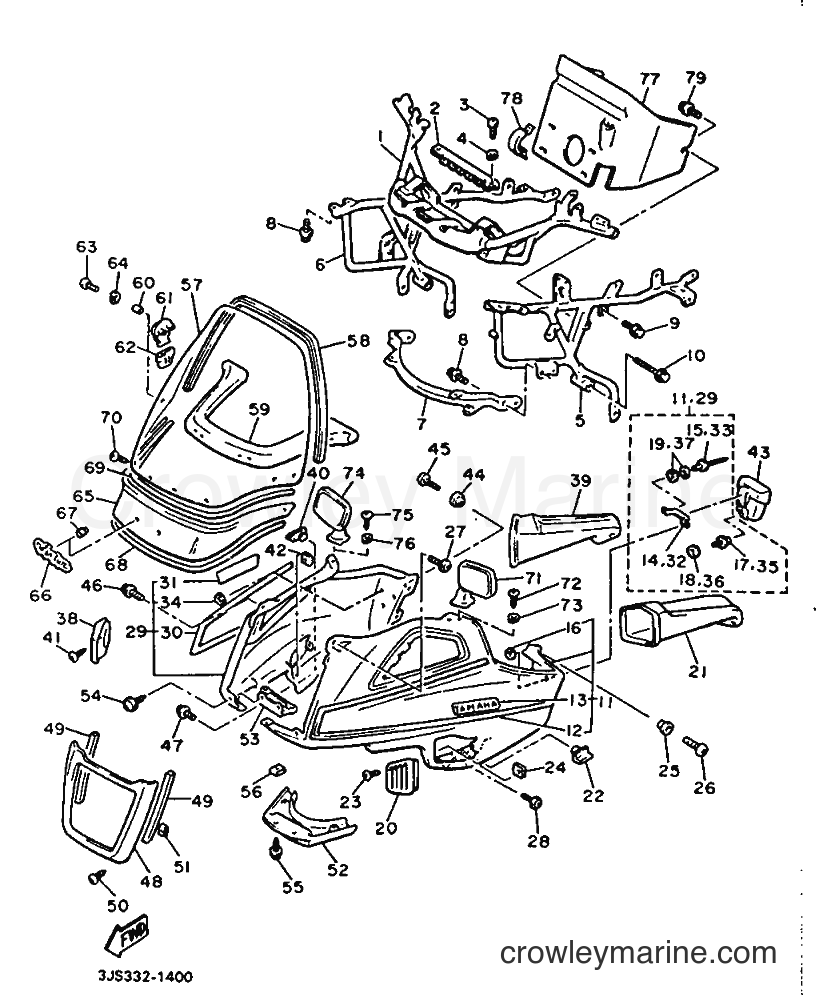 1991 Cruiser XVZ13TD - XVZ13TD (3JS3) [999] - COWLING 1