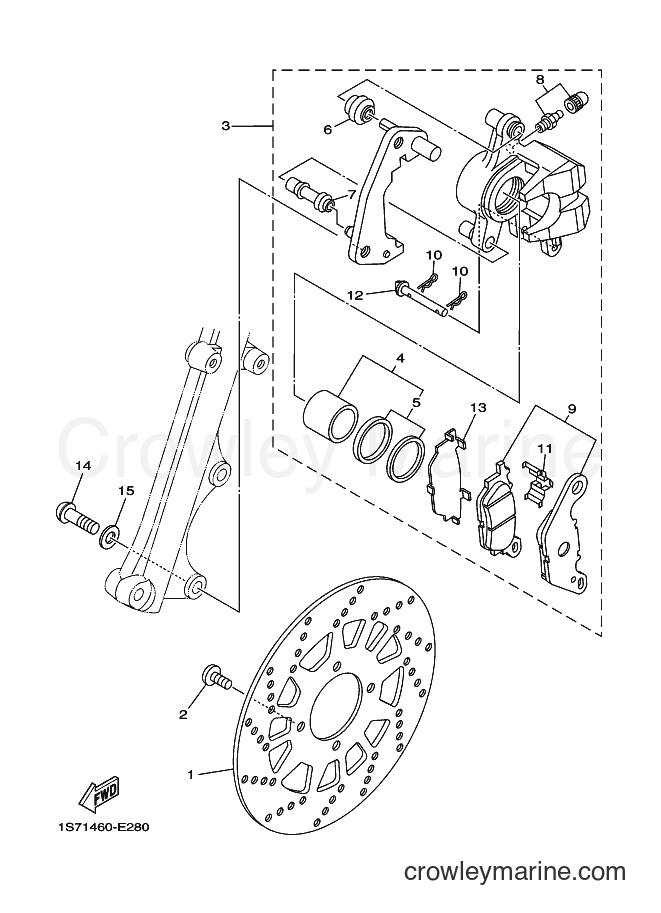 2008 Scooter T135SEC - T135SEC (1S75) [010] - FRONT BRAKE CALIPER