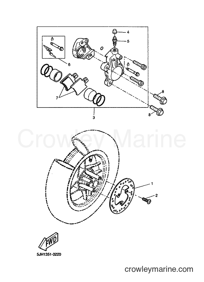 2000 Scooter EW50 - EW50 (5JH1) [020] - FRONT BRAKE CALIPER