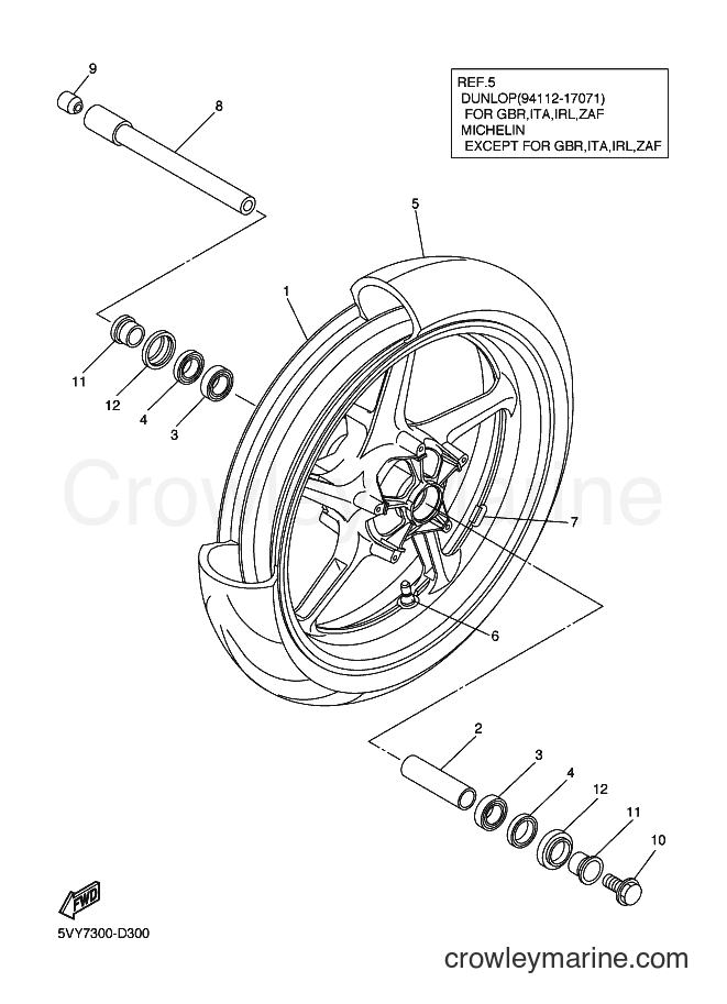 2005 Sport Bike YZF-R1 - YZF-R1 (5VY7) [010] - FRONT WHEEL