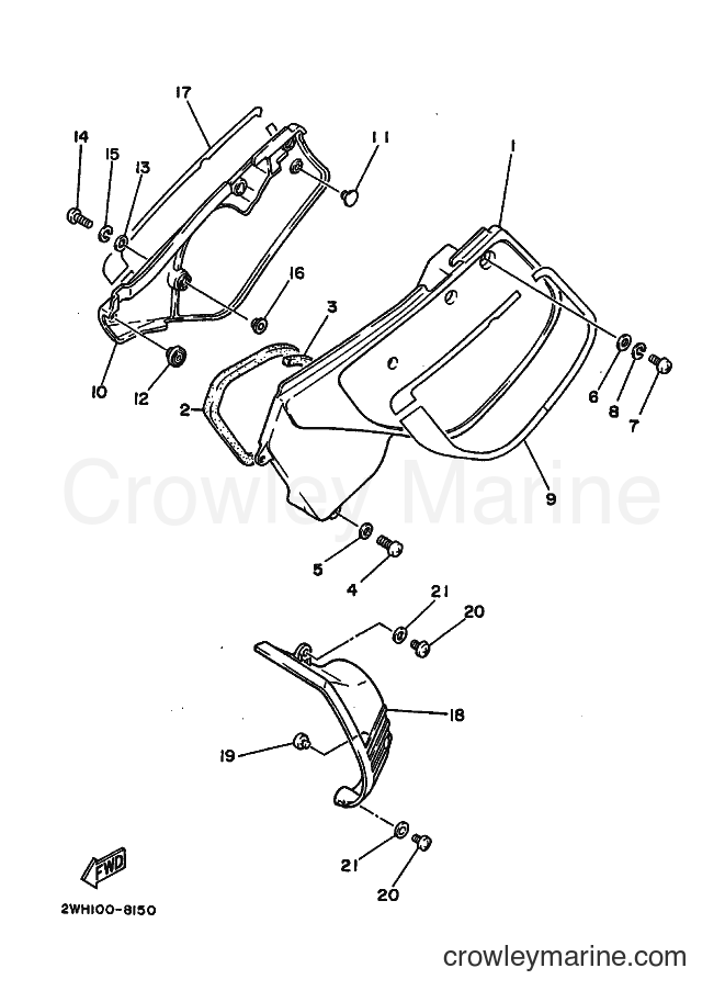 Yamaha Motors YZ490 (2WH0) [020] - SIDE COVER