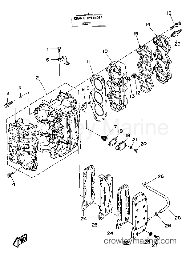 Yamaha Motors 50ELD - CYLINDER CRANKCASE