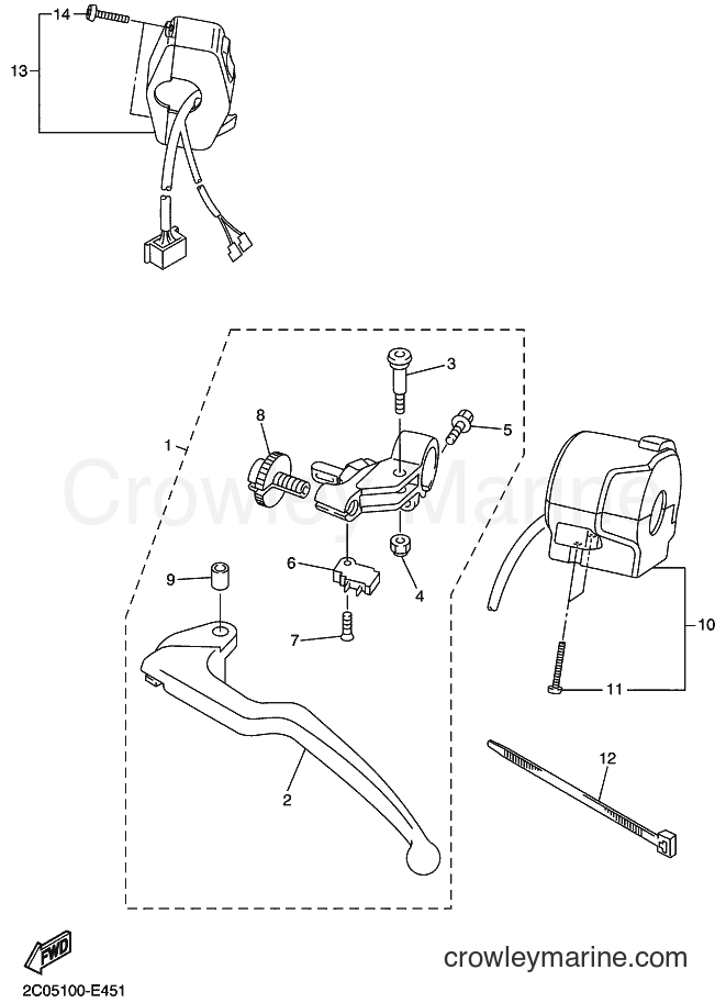 2006 Sport Bike YZF-R6 - YZF-R6 (2C0A) [010] - HANDLE SWITCH & LEVER