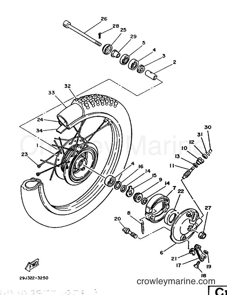 1986 Scooter DT50 - DT50 (29J) [999] - FRONT WHEEL