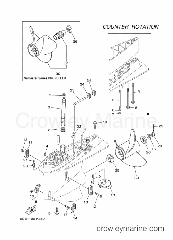 Yamaha Motors LF300CA (6CF3) [150] - LOWER CASING & DRIVE 2