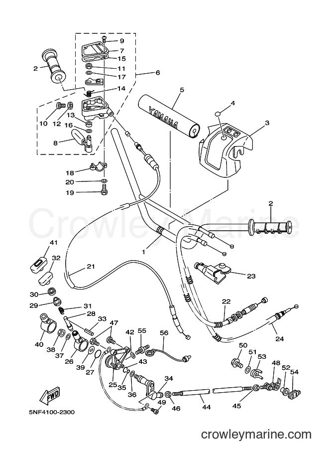 2002 ATV YFM350X - YFM350X (5NF4) [020] - STEERING HANDLE & CABLE