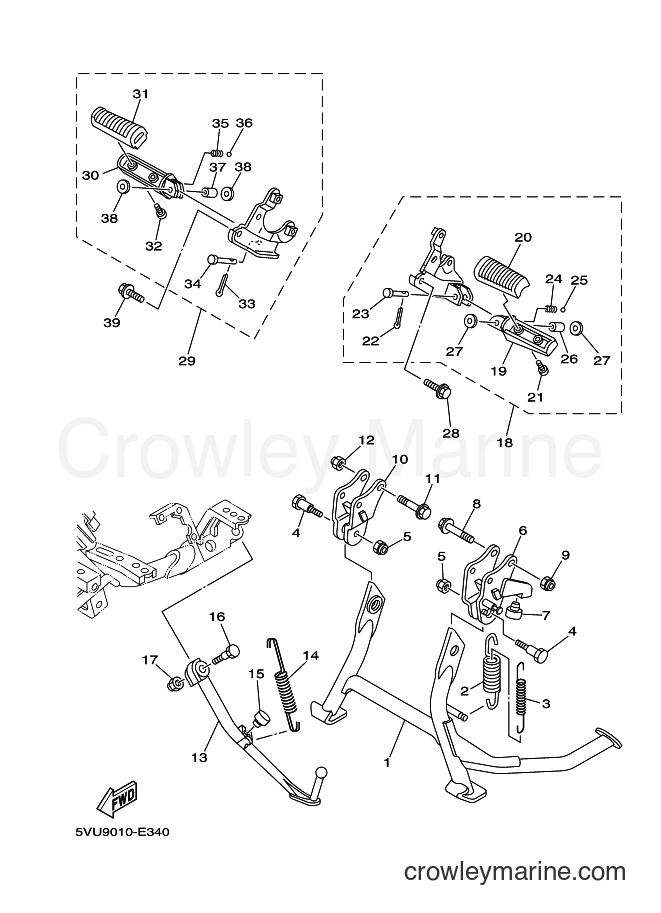 2007 Scooter XP500A - XP500A (15B2) [010] - STAND & FOOTREST