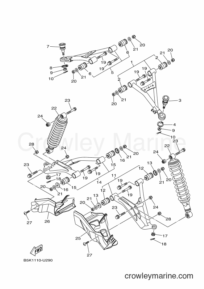 2019 ATV YFM700FWBD - YFM700FWBD (B5K2) [010] - FRONT SUSPENSION & WHEEL