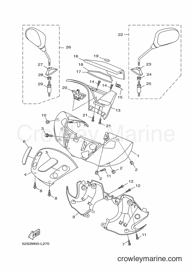 2012 Scooter HW125 - HW125 (53B2) [010] - COWLING 1