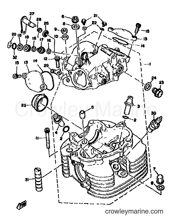 1978 Dirt Bike XT500 - XT500 (1U6) [999] - CYLINDER HEAD