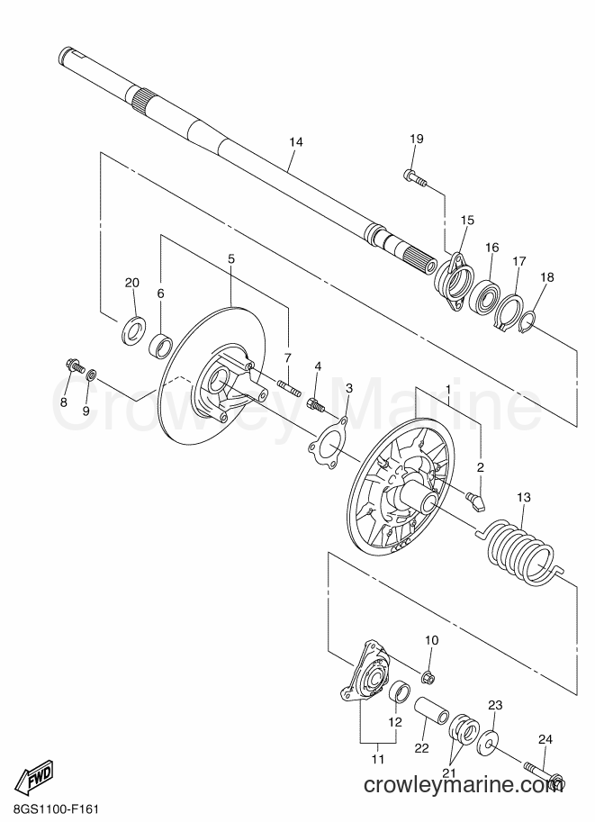 Yamaha Motors VK10D (8GSC) [020] - SECONDARY SHEAVE