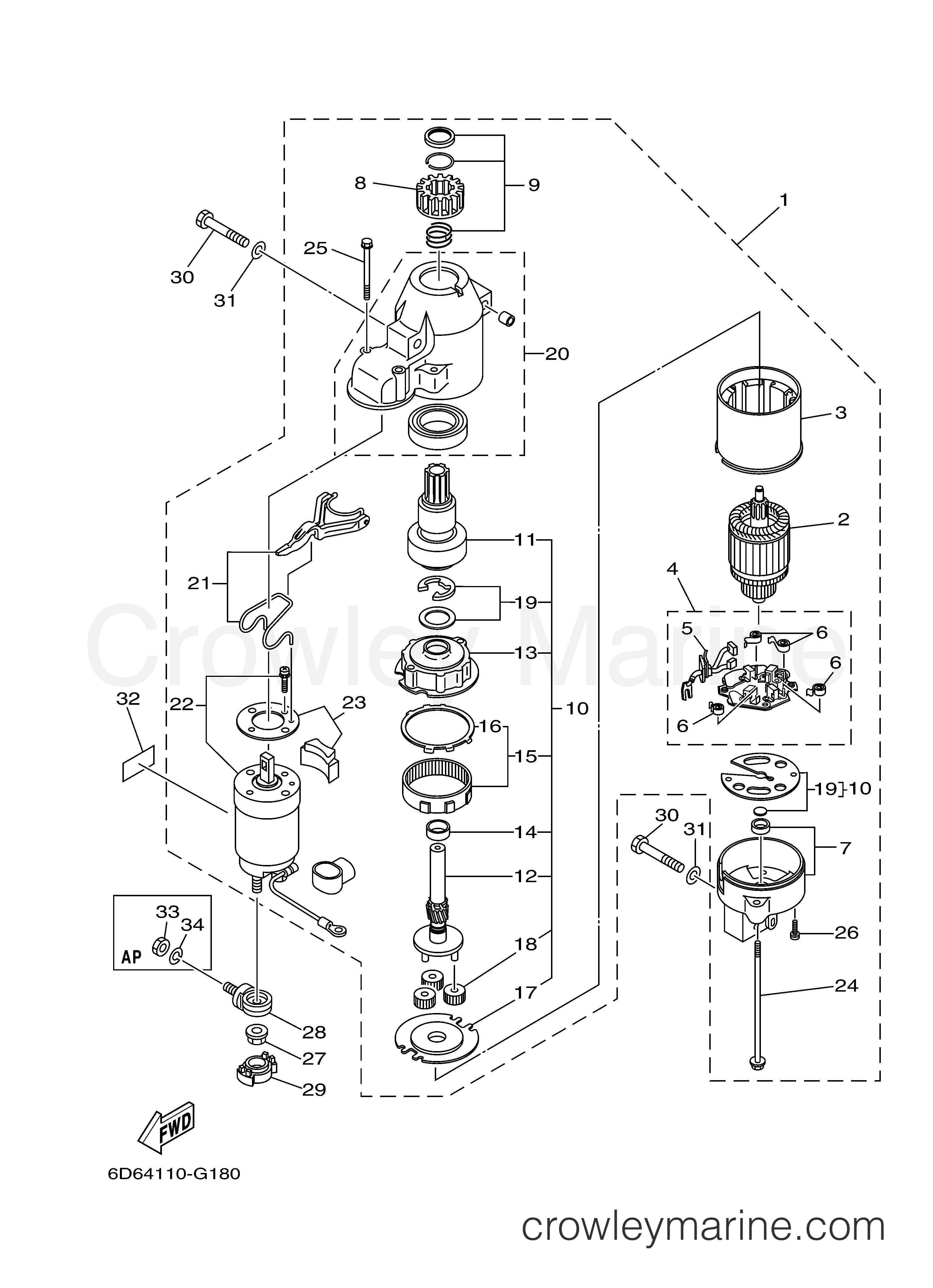 Yamaha Motors F90TLR - STARTING MOTOR