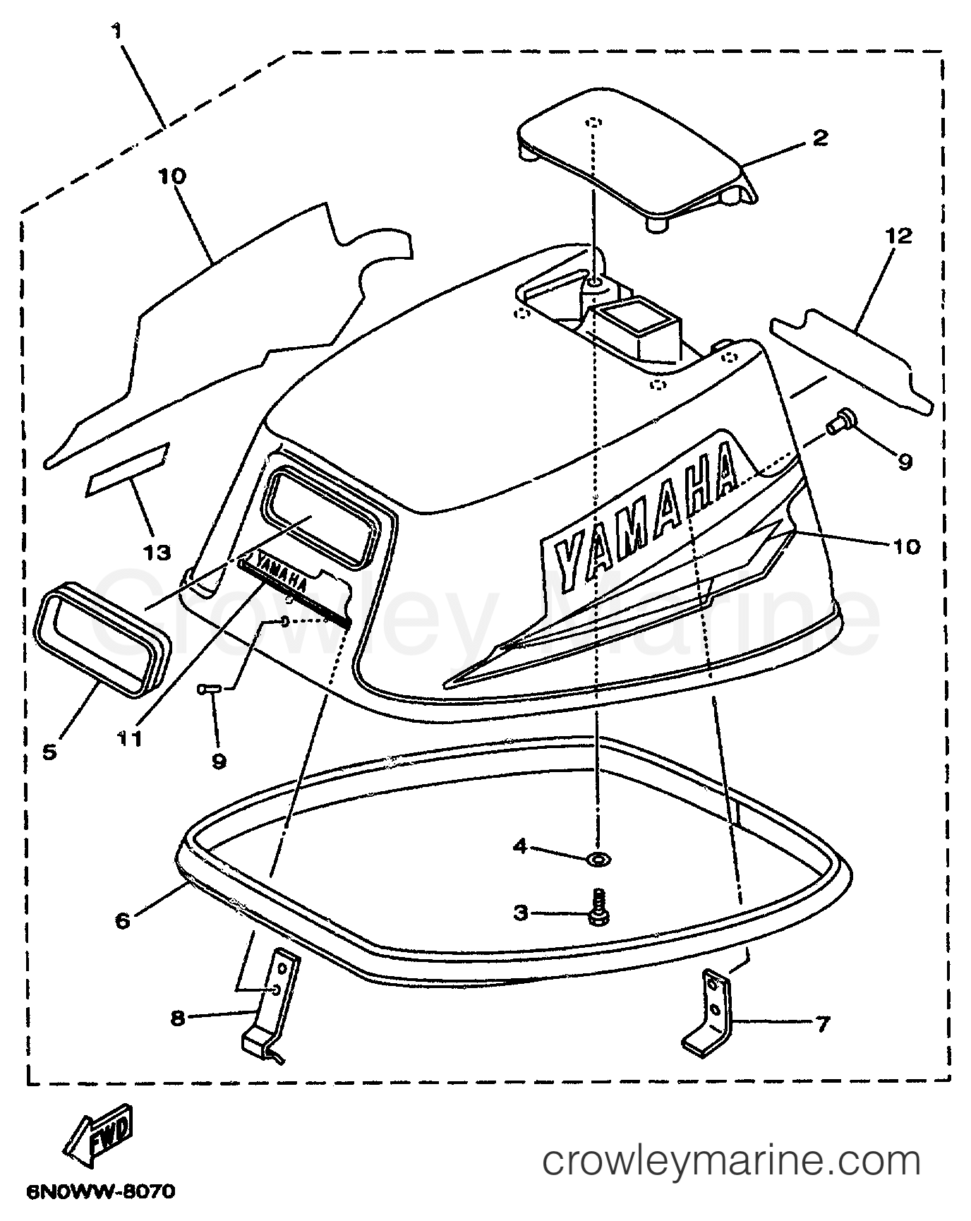 Yamaha Motors 8MSHY - TOP COWLING