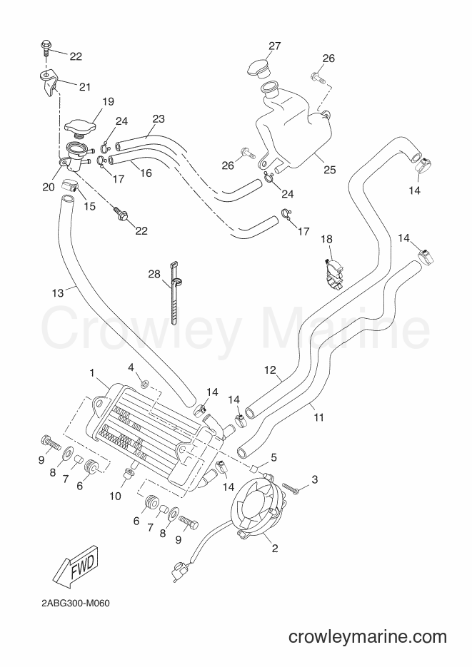 2013 Scooter YP125R - YP125R (2ABA) [010] - RADIATOR & HOSE