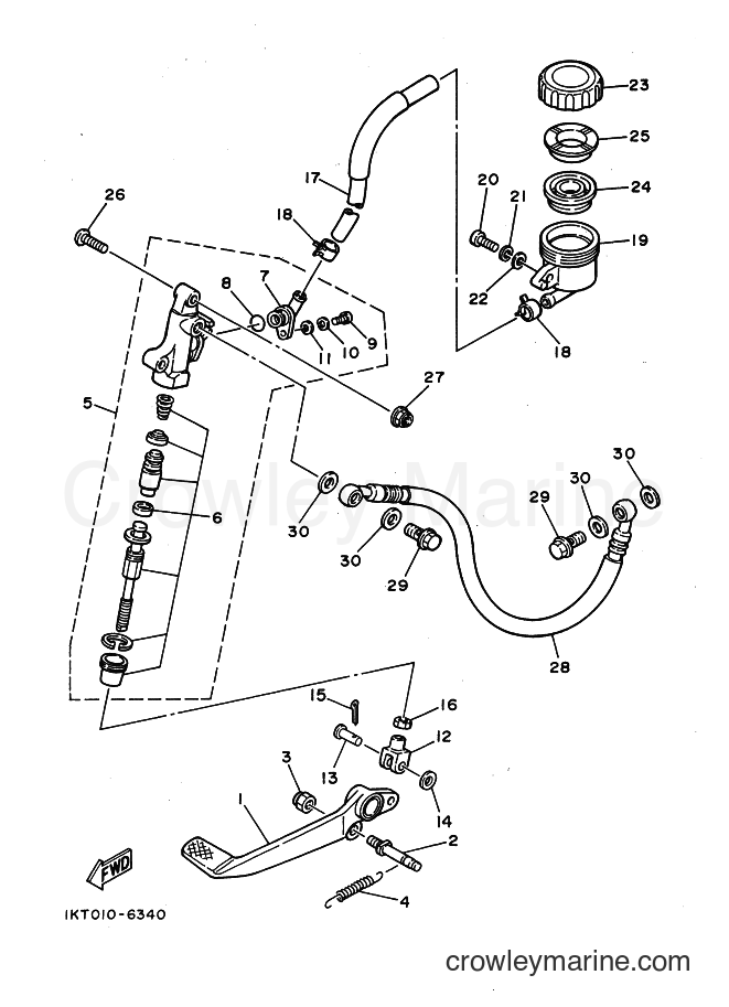 1987 Sport Bike TZR250 - TZR250 (2MA) [99A] - REAR MASTER CYLINDER