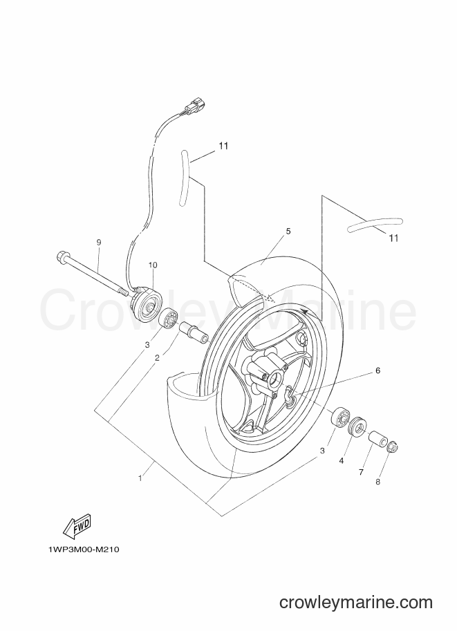 Yamaha Motors CW50LN (1WP4) [010] - FRONT WHEEL