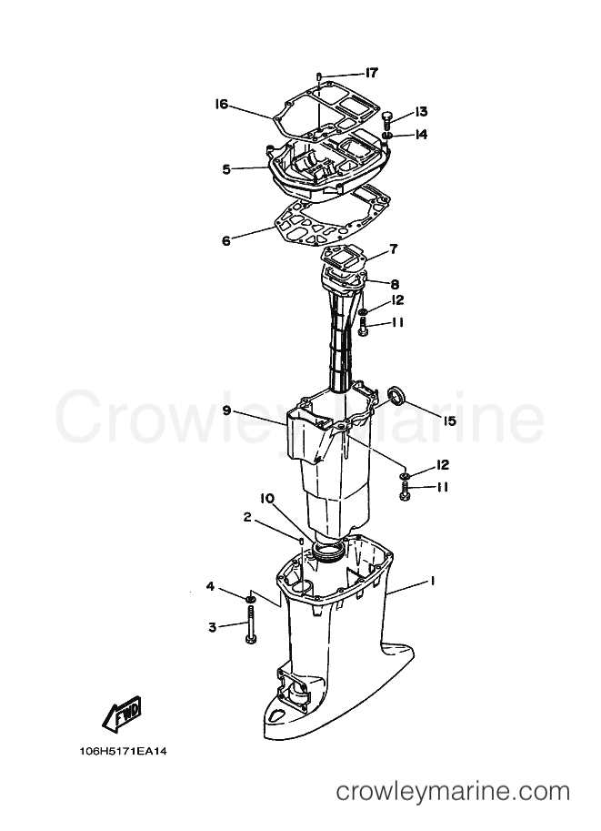Yamaha Motors 50D (6H50) [010] - UPPER CASING