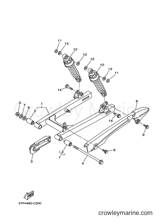 2004 Scooter T110SE - T110SE (5TP4) [010] - REAR ARM & SUSPENSION