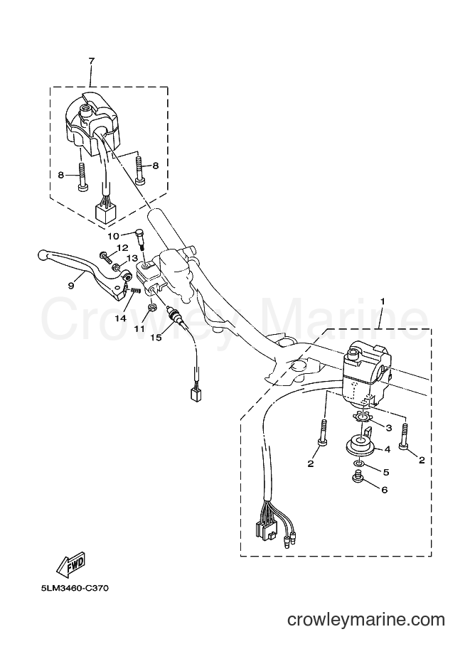 Yamaha Motors T105SE (5LM3) [010] - HANDLE SWITCH & LEVER