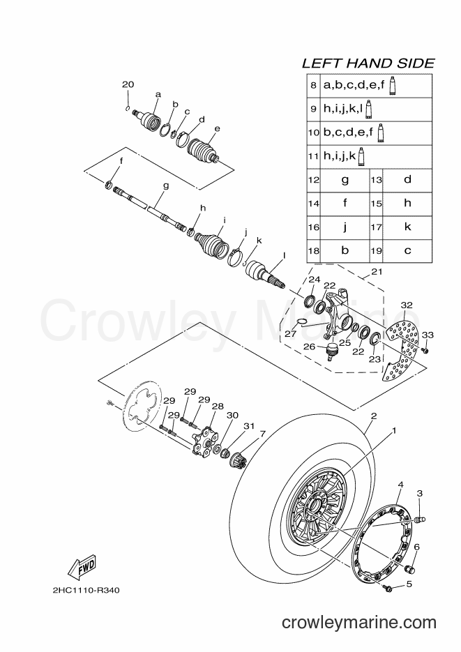 2016 ATV YXZ1000ES - YXZ1000ES (2HC8) [010] - FRONT WHEEL