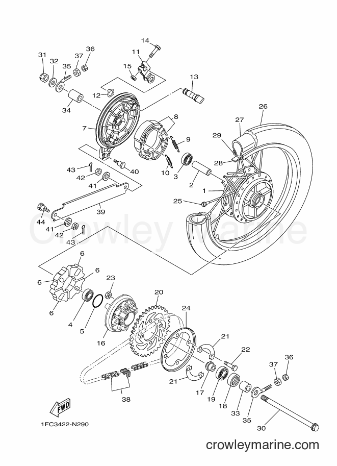 2014 Scooter T115FLE - T115FLE (1FCA) [010] - REAR WHEEL