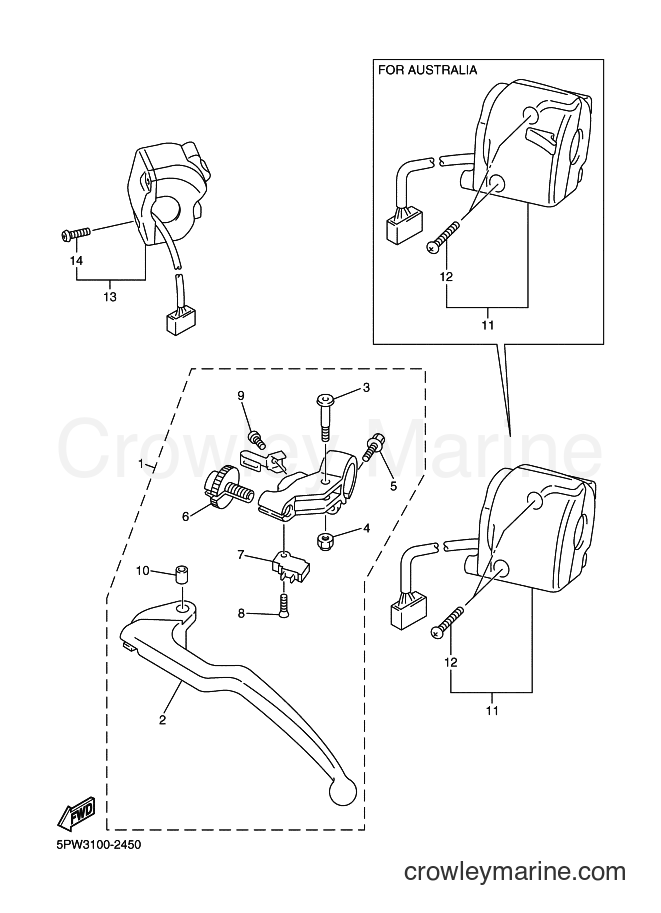 2002 Sport Bike YZF-R1 - YZF-R1 (5PW6) [010] - HANDLE SWITCH & LEVER