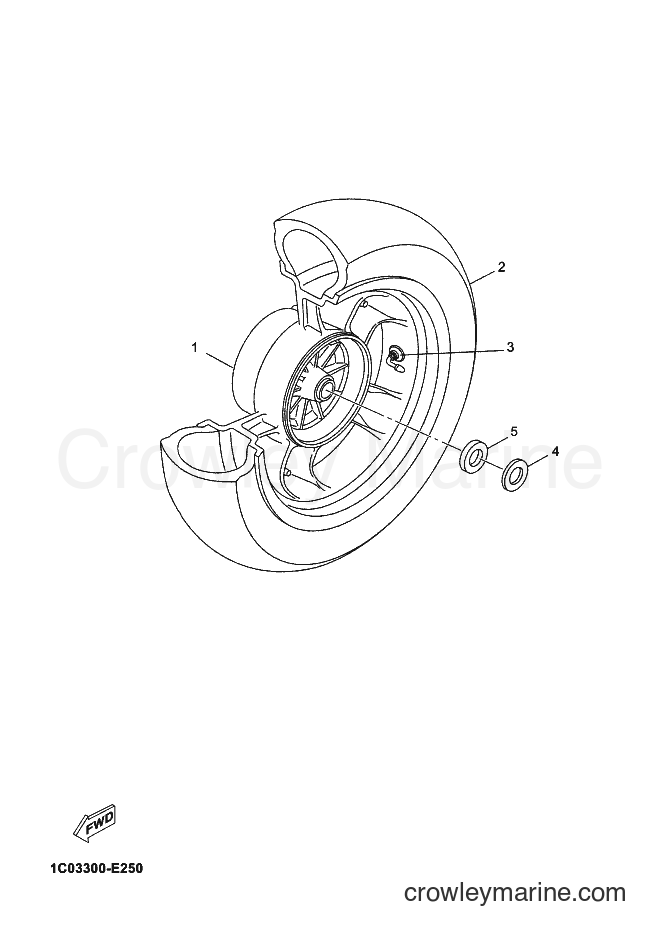 2007 Scooter YP250R - YP250R (1C04) [030] - REAR WHEEL