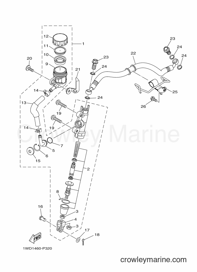 2015 Sport Bike YZF-R3 - YZF-R3 (2MS2) [010] - REAR MASTER CYLINDER