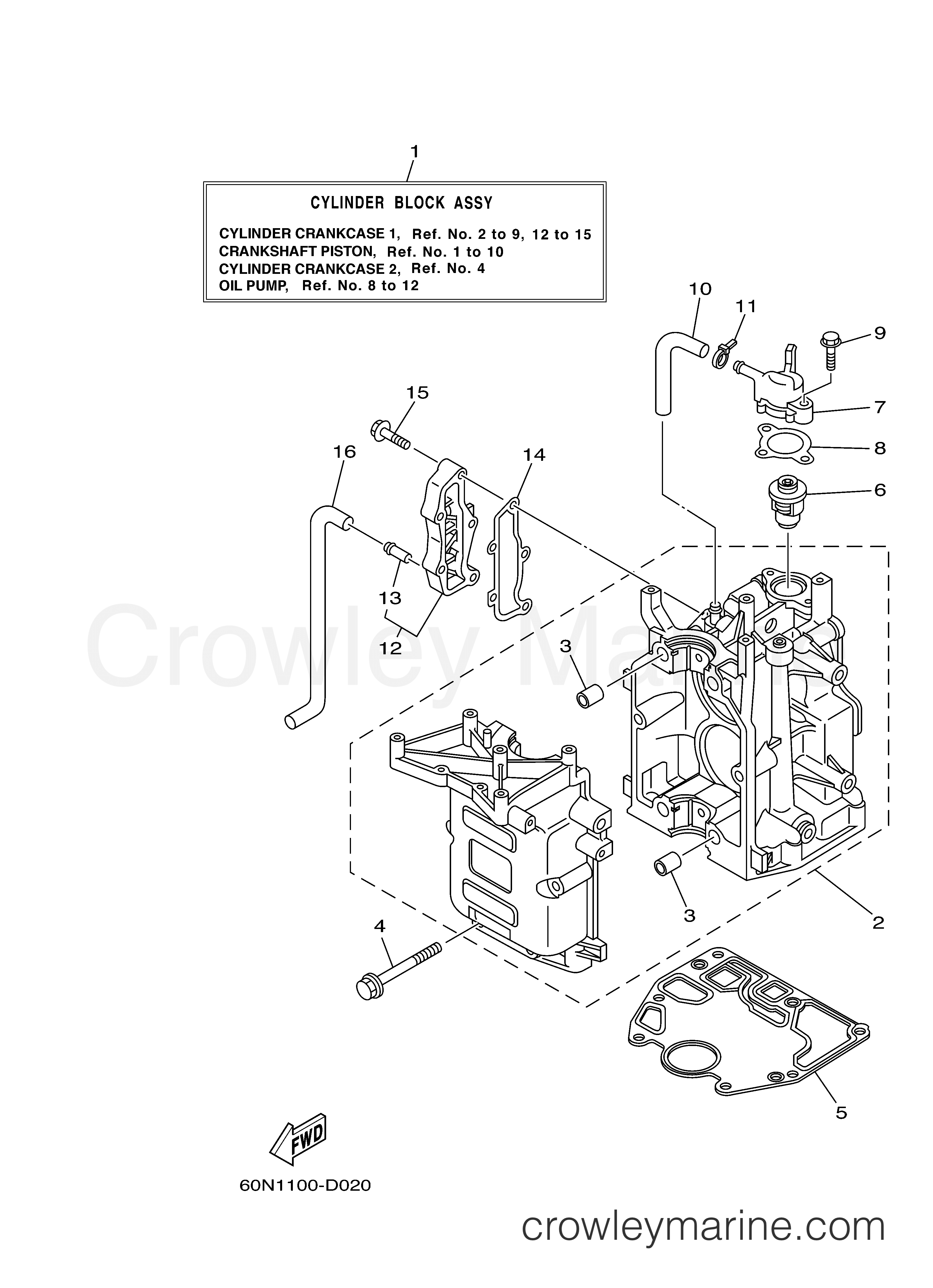 Yamaha Motors F8MSH - CYLINDER CRANKCASE 1