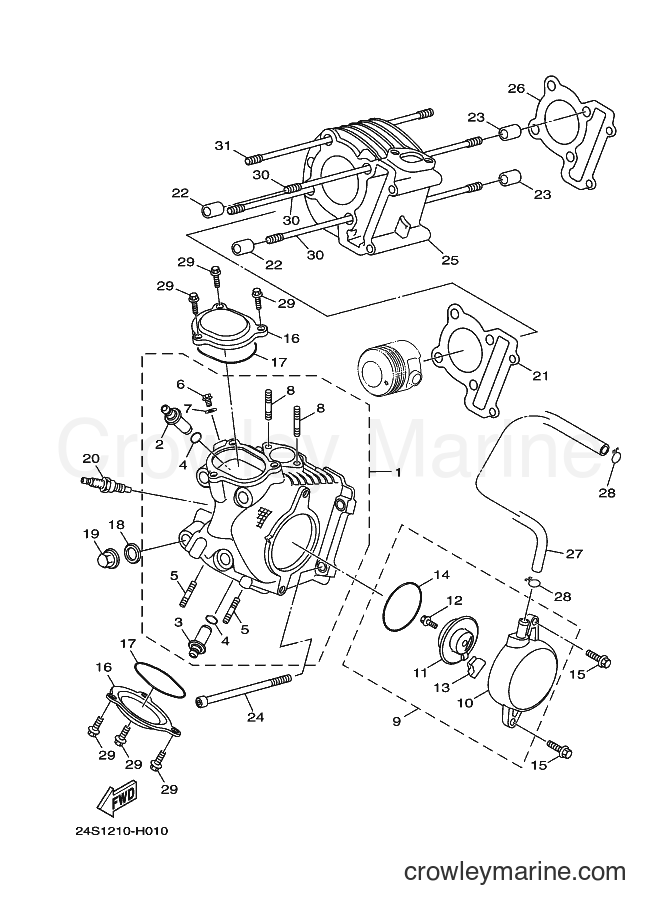 2009 Scooter YW125 - YW125 (37D1) [010] - CYLINDER
